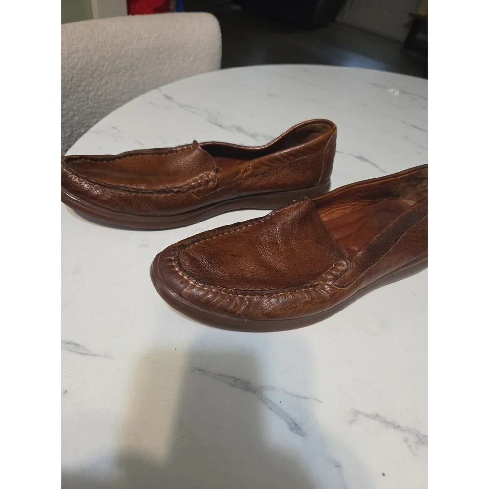 Johnston & Murphy Brannon Loafers 25-9256 Men's 10 M Tan Leather Slip On Shoes